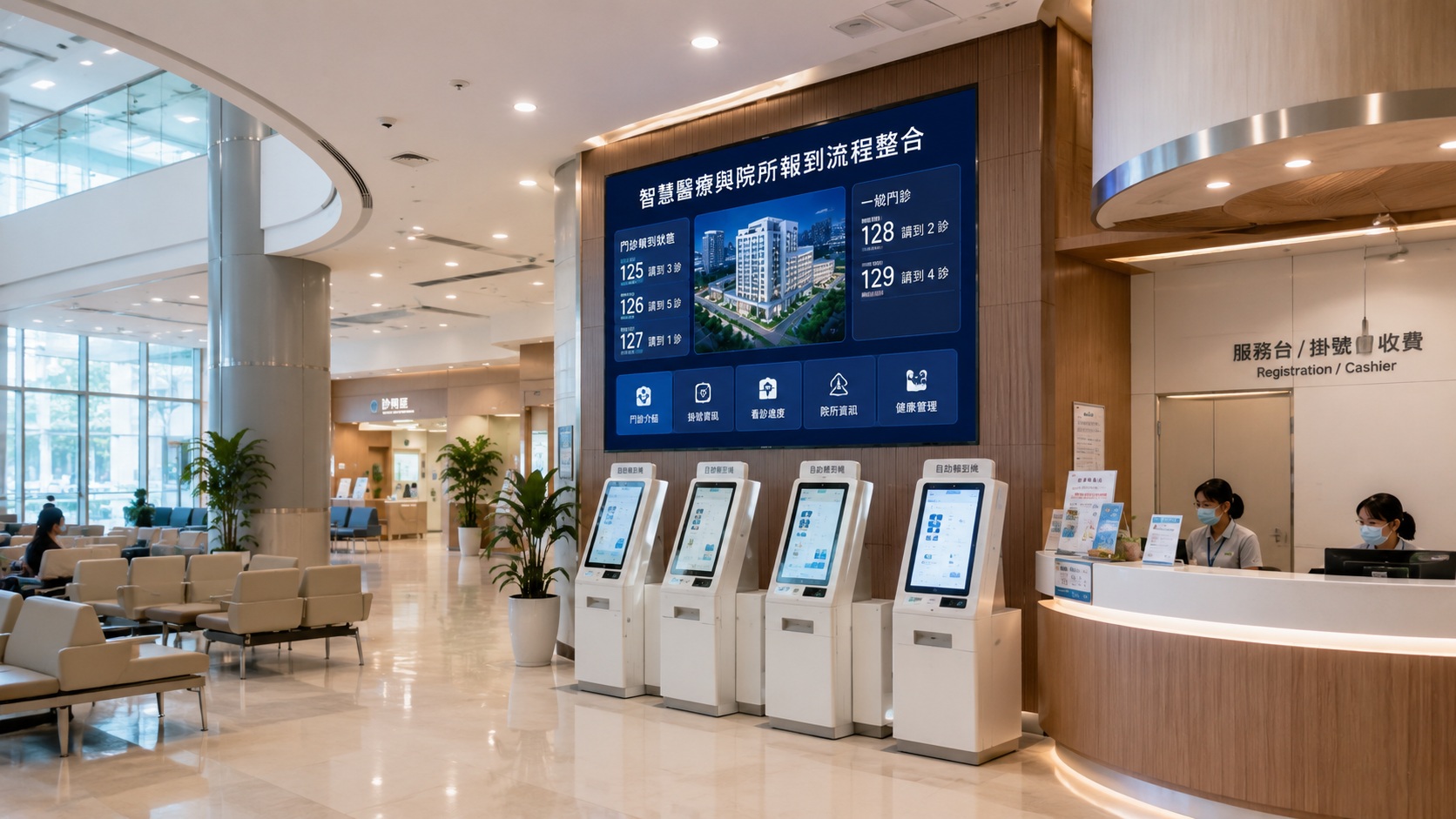 醫療院所智慧報到與接待場域